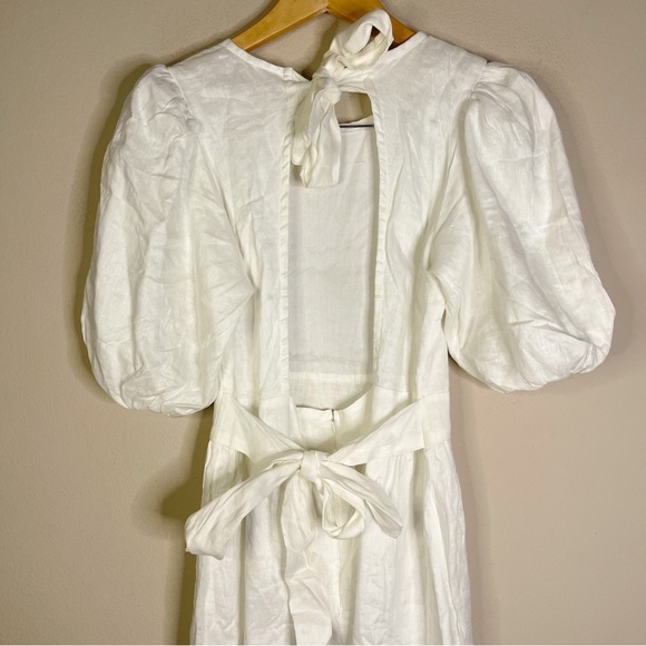 Faithfull the brand | NWT! ROMILLA MIDI DRESS In White Linen Size: 8 - Picture 5 of 6